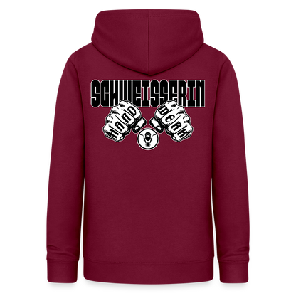 Frauen Hoodie "Schweisserin" (beidseitig beruckt) Bordeaux Frauen Hoodie