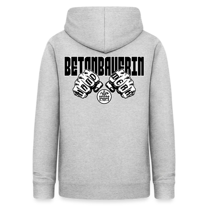 Frauen Hoodie "Betonbauerin" (beidseitig beruckt) - Hellgrau meliert