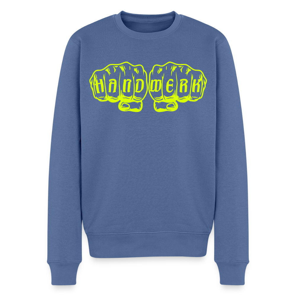 Unisex Premium Pullover "Bäcker" neongelb Taubenblau Männer Premium Pullover