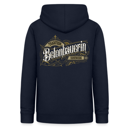 Frauen Hoodie "Betonbauerin" Nostalgie Handwerk Navy Frauen Hoodie
