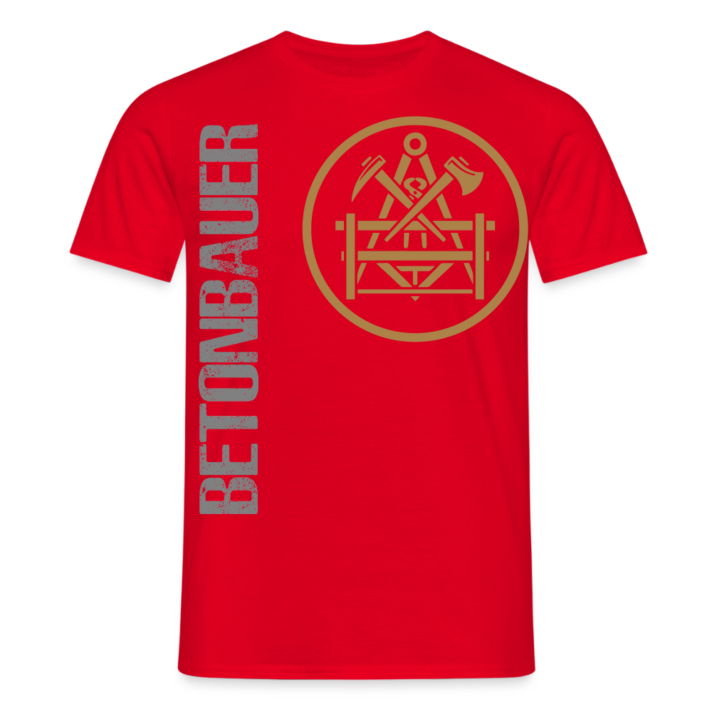 Unisex T-Shirt "Betonbauer" Rot Männer T-Shirt