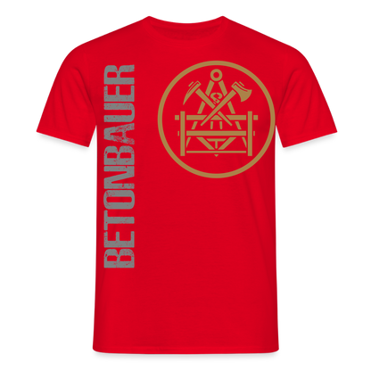 Unisex T-Shirt "Betonbauer" Rot Männer T-Shirt