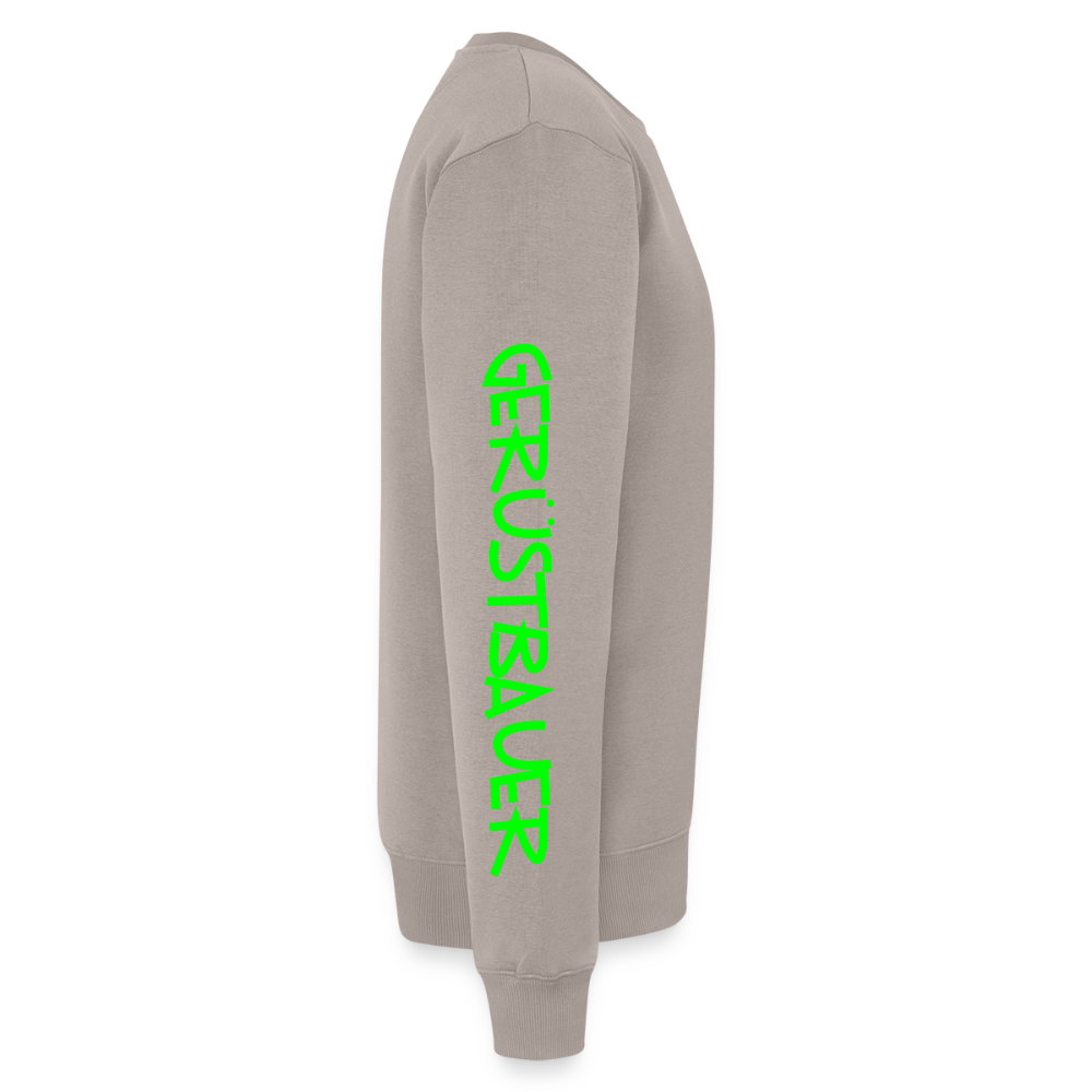 Unisex Premium Pullover "Gerüstbauer" neongrün - Taupe