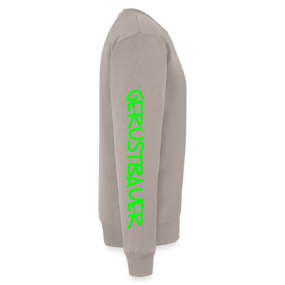 Unisex Premium Pullover "Gerüstbauer" neongrün - Taupe