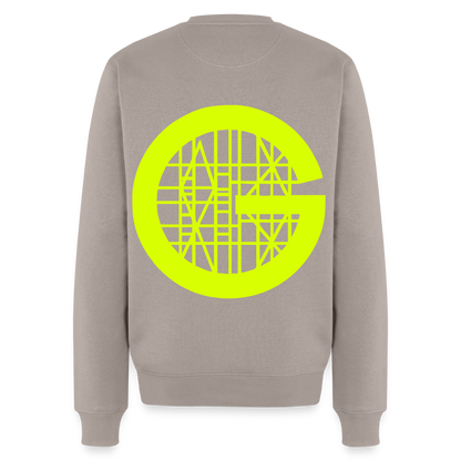 Unisex Premium Pullover "Gerüstbauer" neongelb - Taupe