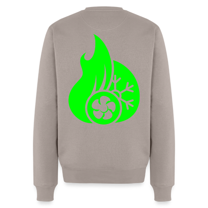 Unisex Premium Pullover "Klimatechniker" neongrün Taupe Männer Premium Pullover