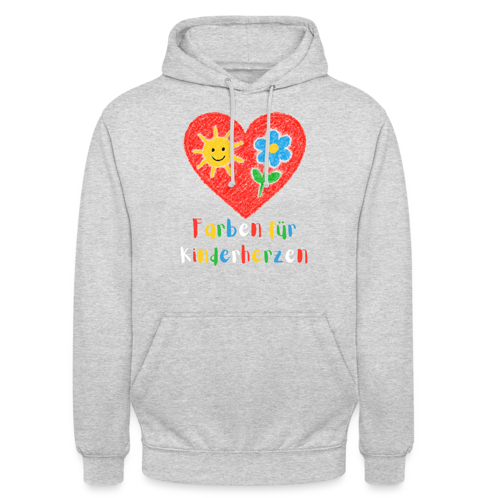Unisex Hoodie "Kinderherzen" Hellgrau meliert Unisex Hoodie