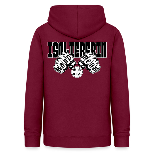 Frauen Hoodie "Isoliererin" (beidseitig beruckt) - Bordeaux