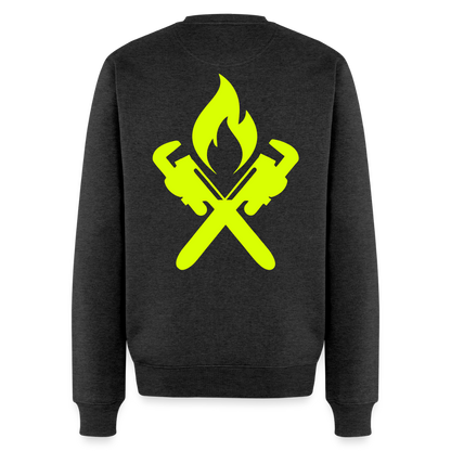 Unisex Premium Pullover "Heizungsbauer" neongelb Anthrazit meliert Männer Premium Pullover