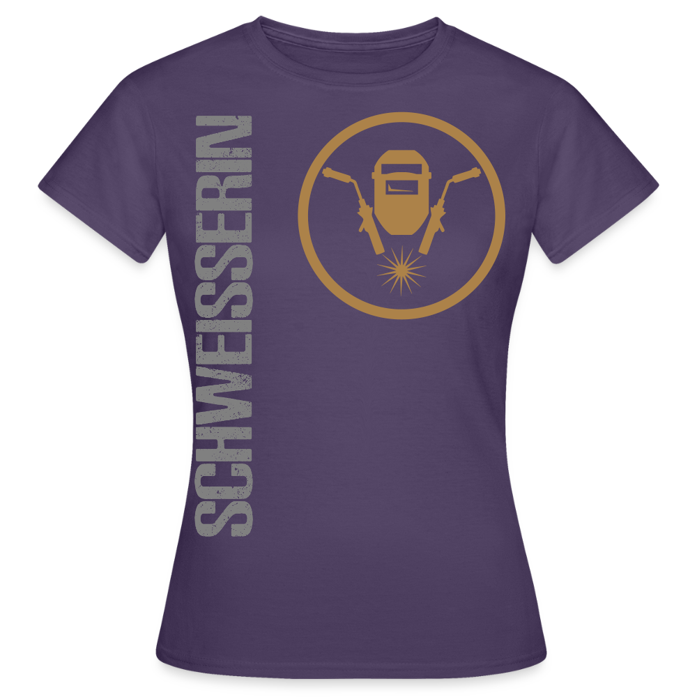 Frauen T-Shirt "Schweisserin" Dunkellila Frauen T-Shirt
