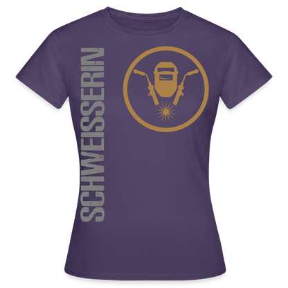 Frauen T-Shirt "Schweisserin" Dunkellila Frauen T-Shirt