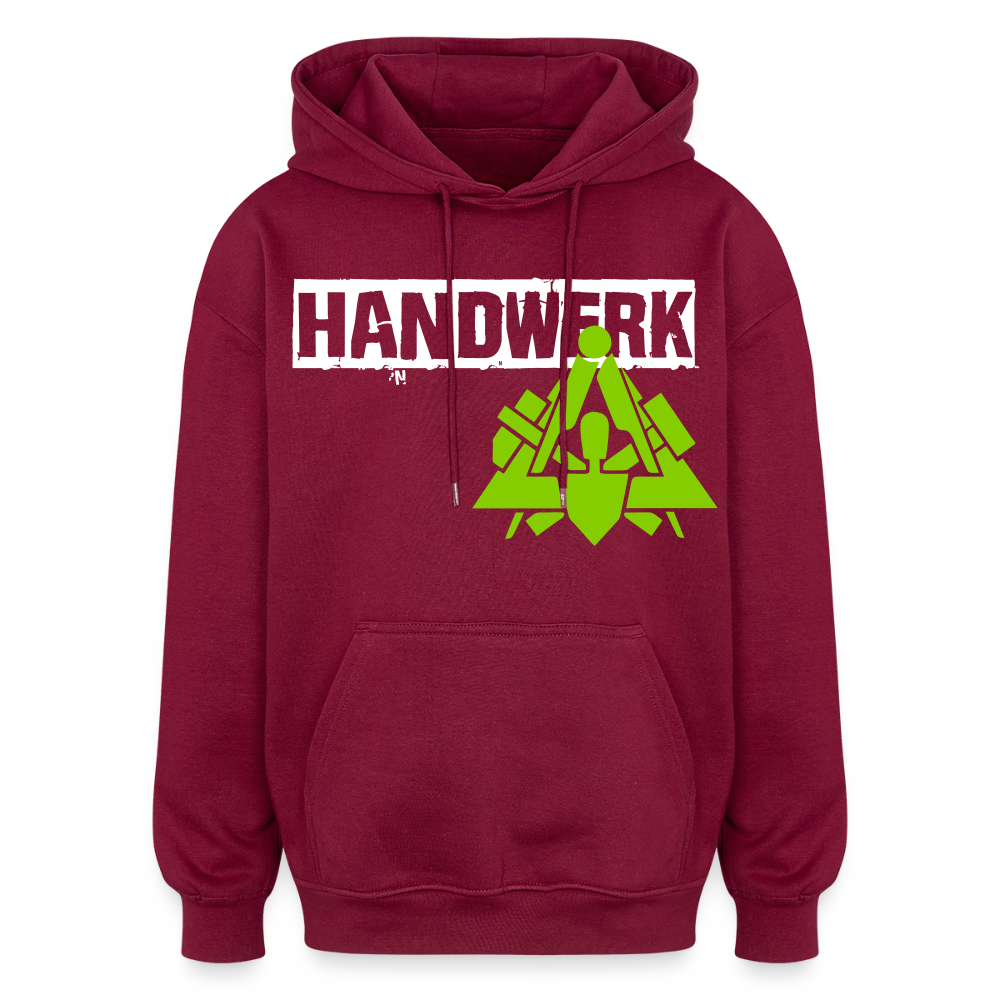 Oversized Unisex Hoodie "Maurer" Burgunderrot Oversized Unisex Hoodie