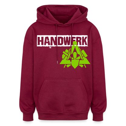 Oversized Unisex Hoodie "Maurer" Burgunderrot Oversized Unisex Hoodie