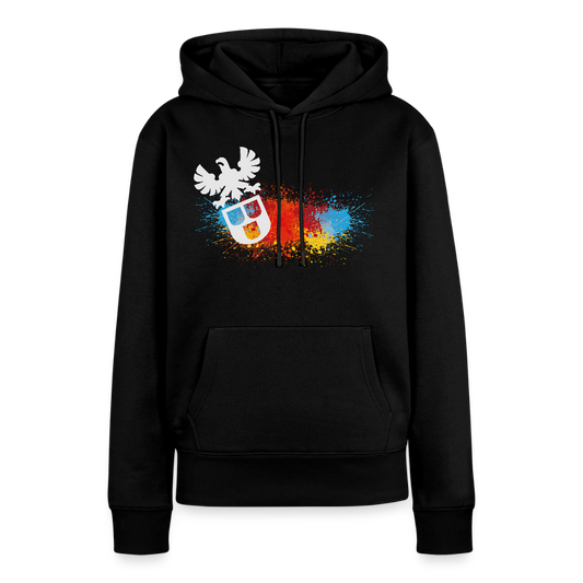 Frauen Premium Hoodie "Maler-Splash" - Schwarz