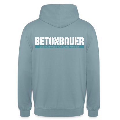 Unisex Hoodie HW-300 | MACHER "Betonbauer" Nebelblau Unisex Hoodie {{ color }}