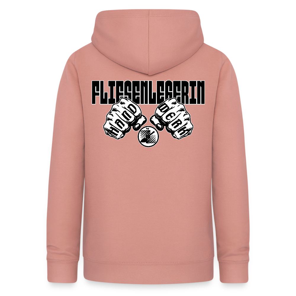 Frauen Hoodie "Fliesenlegerin" (beidseitig beruckt) Altrosa Frauen Hoodie