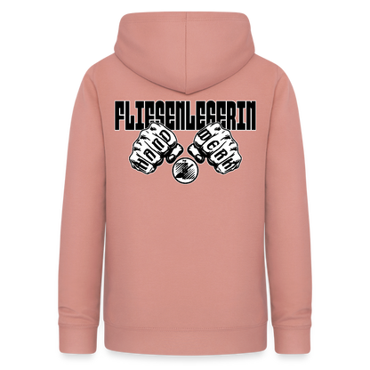 Frauen Hoodie "Fliesenlegerin" (beidseitig beruckt) Altrosa Frauen Hoodie