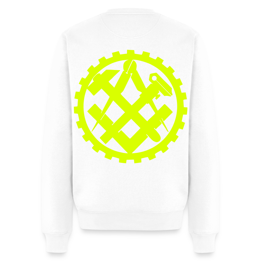 Unisex Premium Pullover "Mechaniker" neongelb Weiß Männer Premium Pullover