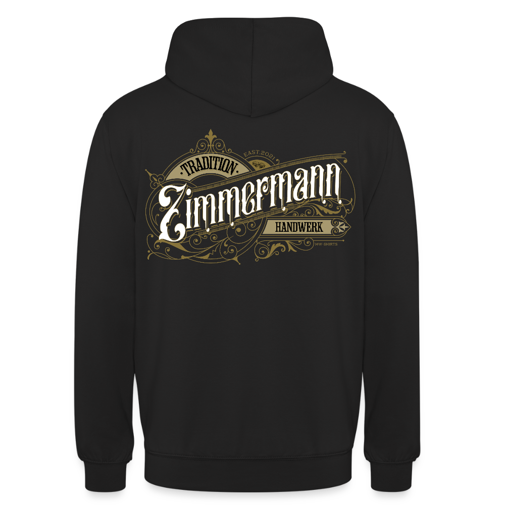 Unisex Hoodie "Zimmermann" Nostalgie Handwerk Schwarz Unisex Hoodie