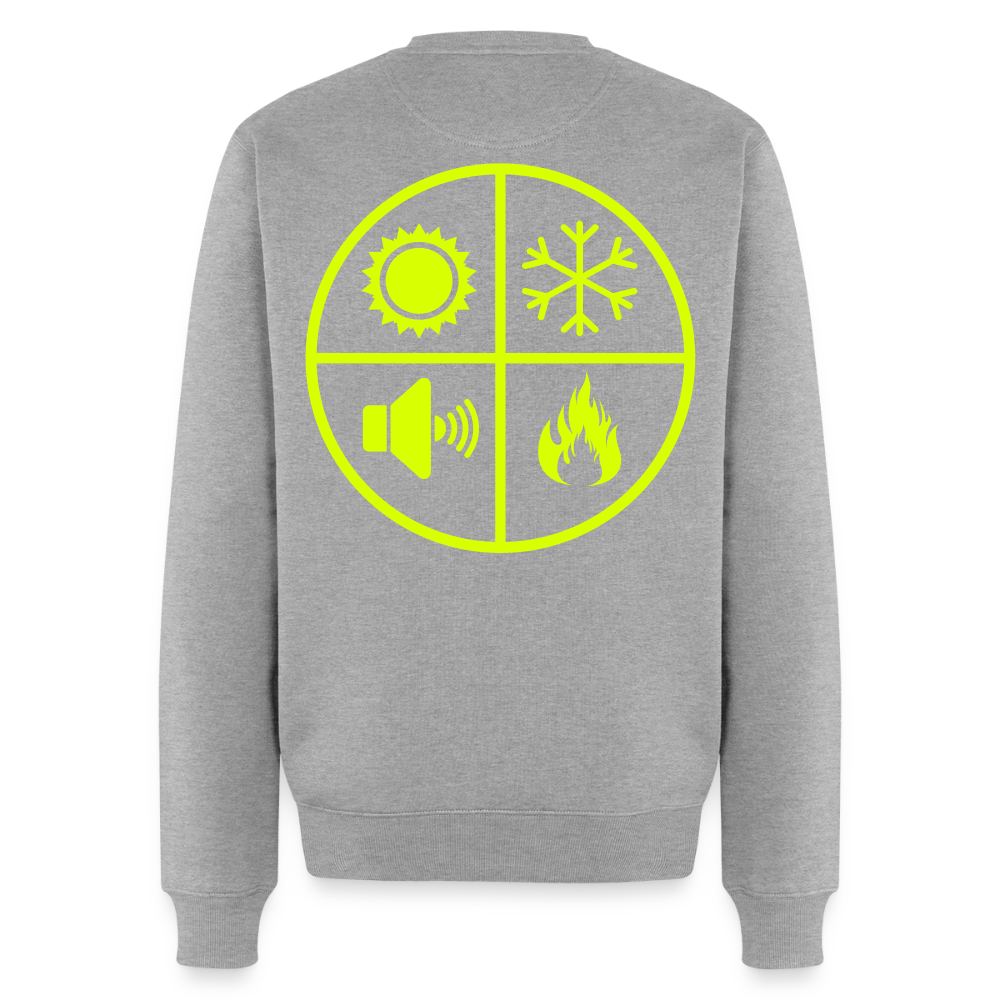 Unisex Premium Pullover "Isolierer" neongelb Grau meliert Männer Premium Pullover