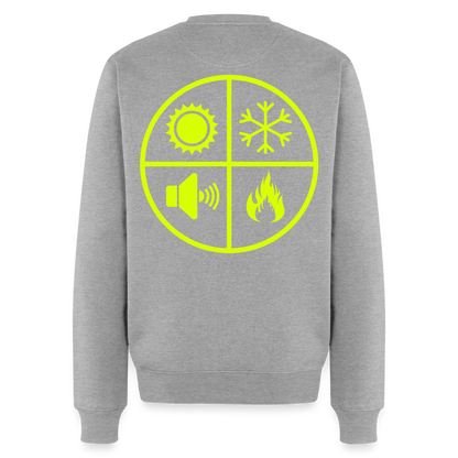 Unisex Premium Pullover "Isolierer" neongelb Grau meliert Männer Premium Pullover