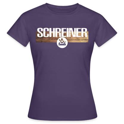 Frauen T-Shirt "Schreiner" Dunkellila Frauen T-Shirt
