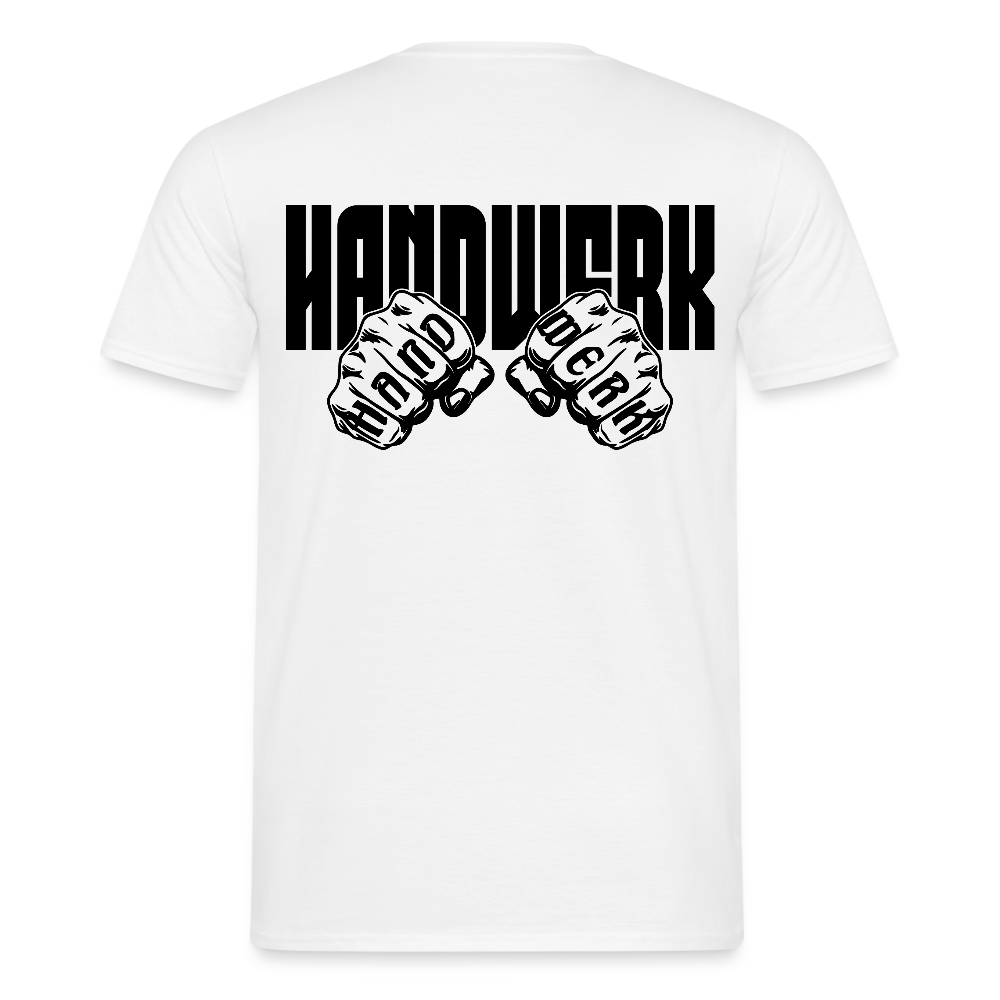 Unisex T-Shirt "Handwerk" (beidseitig bedruckt) Weiß Männer T-Shirt