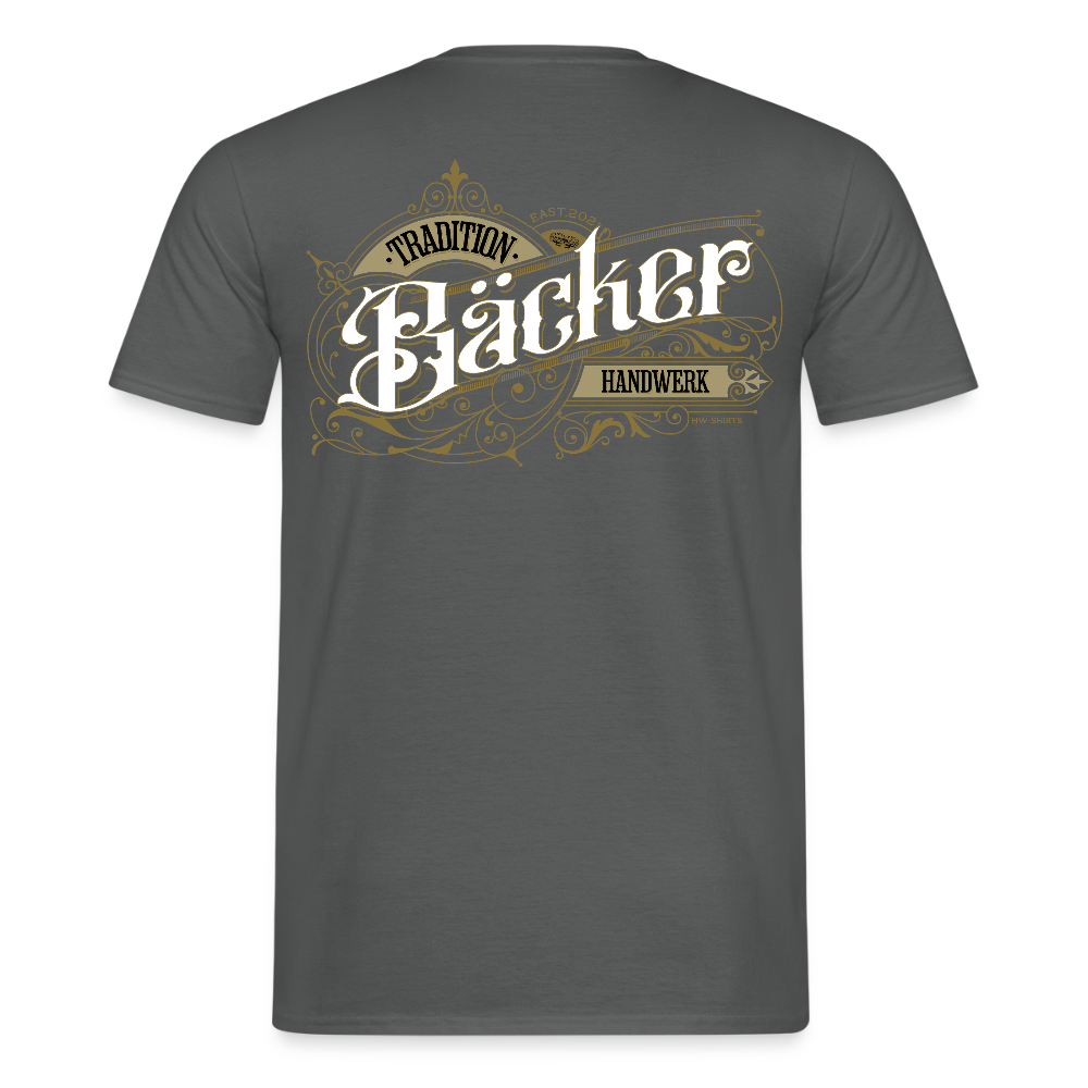 Unisex T-Shirt "Bäcker" Tradition Handwerk Anthrazit Männer T-Shirt
