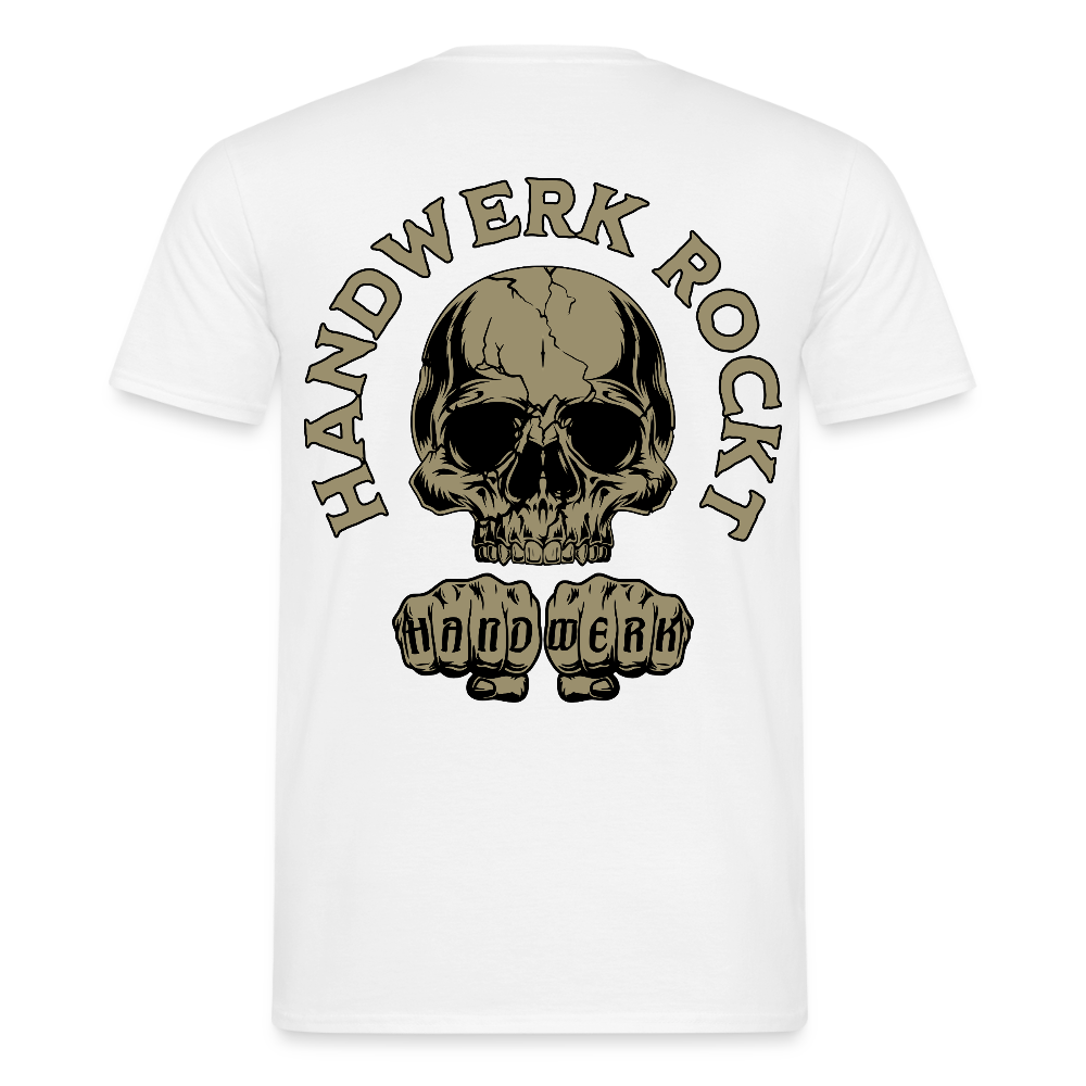Unisex T-Shirt "Handwerk-Rockt" (beidseitig bedruckt) Weiß Männer T-Shirt