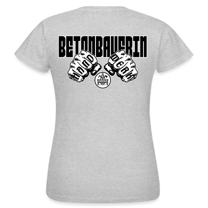 Frauen T-Shirt "Betonbauerin" (beidseitig bedruckt) - Grau meliert