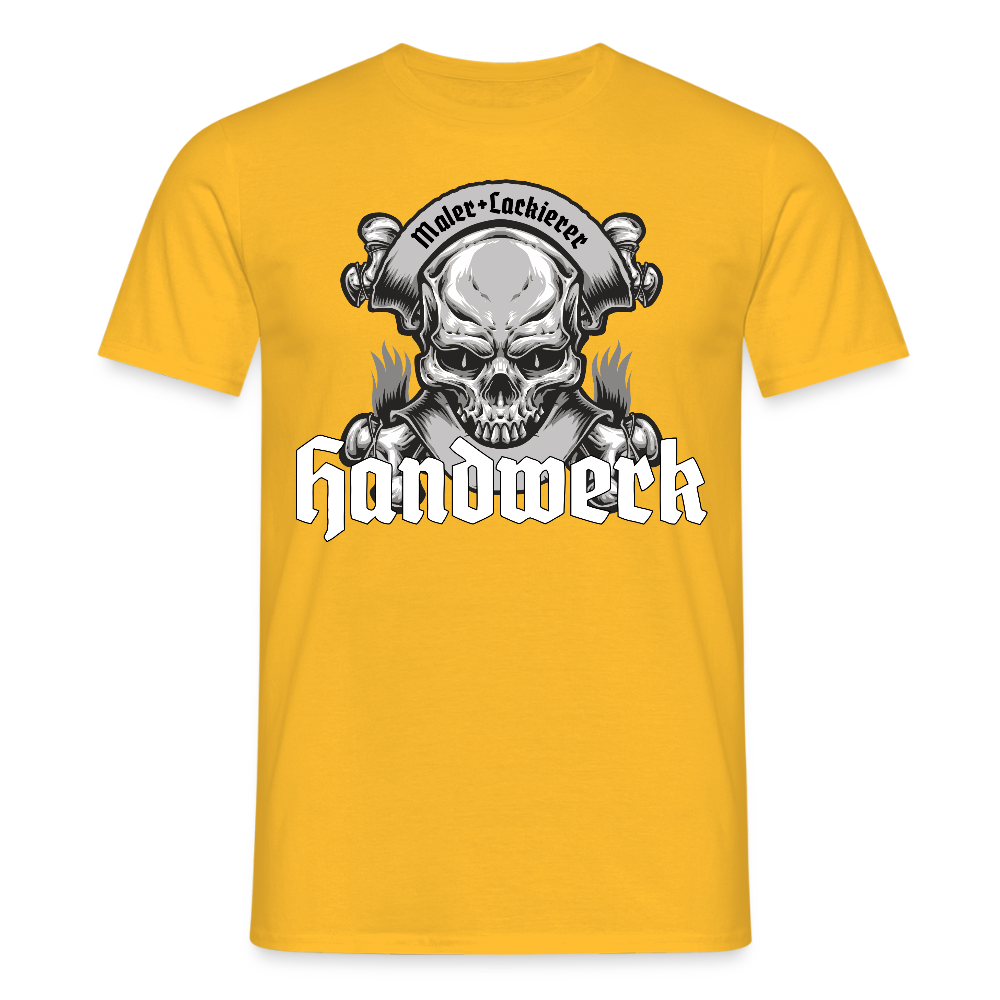 Unisex T-Shirt "Skull-Maler/Lackierer" Gelb Männer T-Shirt