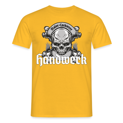Unisex T-Shirt "Skull-Maler/Lackierer" Gelb Männer T-Shirt