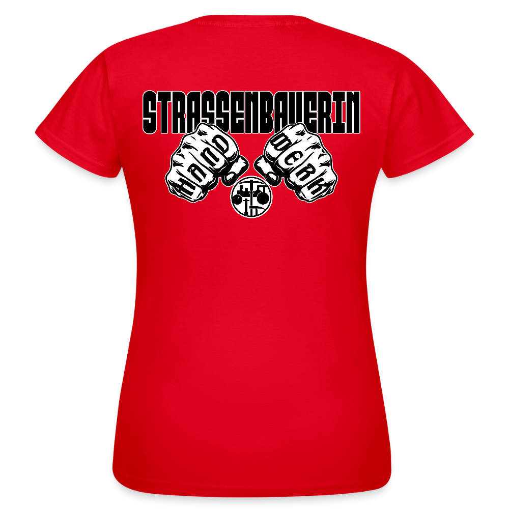 Frauen T-Shirt "Strassenbauerin" (beidseitig bedruckt) Rot Frauen T-Shirt