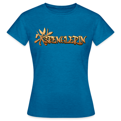 Frauen T-Shirt "Spenglerin" Antikblaues Saphir meliert Frauen T-Shirt