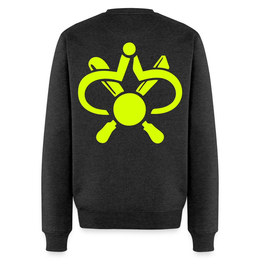 Unisex Premium Pullover "Drechsler" neongelb Anthrazit meliert Männer Premium Pullover