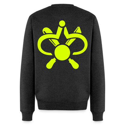 Unisex Premium Pullover "Drechsler" neongelb Anthrazit meliert Männer Premium Pullover