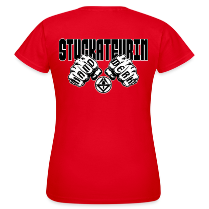 Frauen T-Shirt "Stuckateurin" (beidseitig bedruckt) Rot Frauen T-Shirt