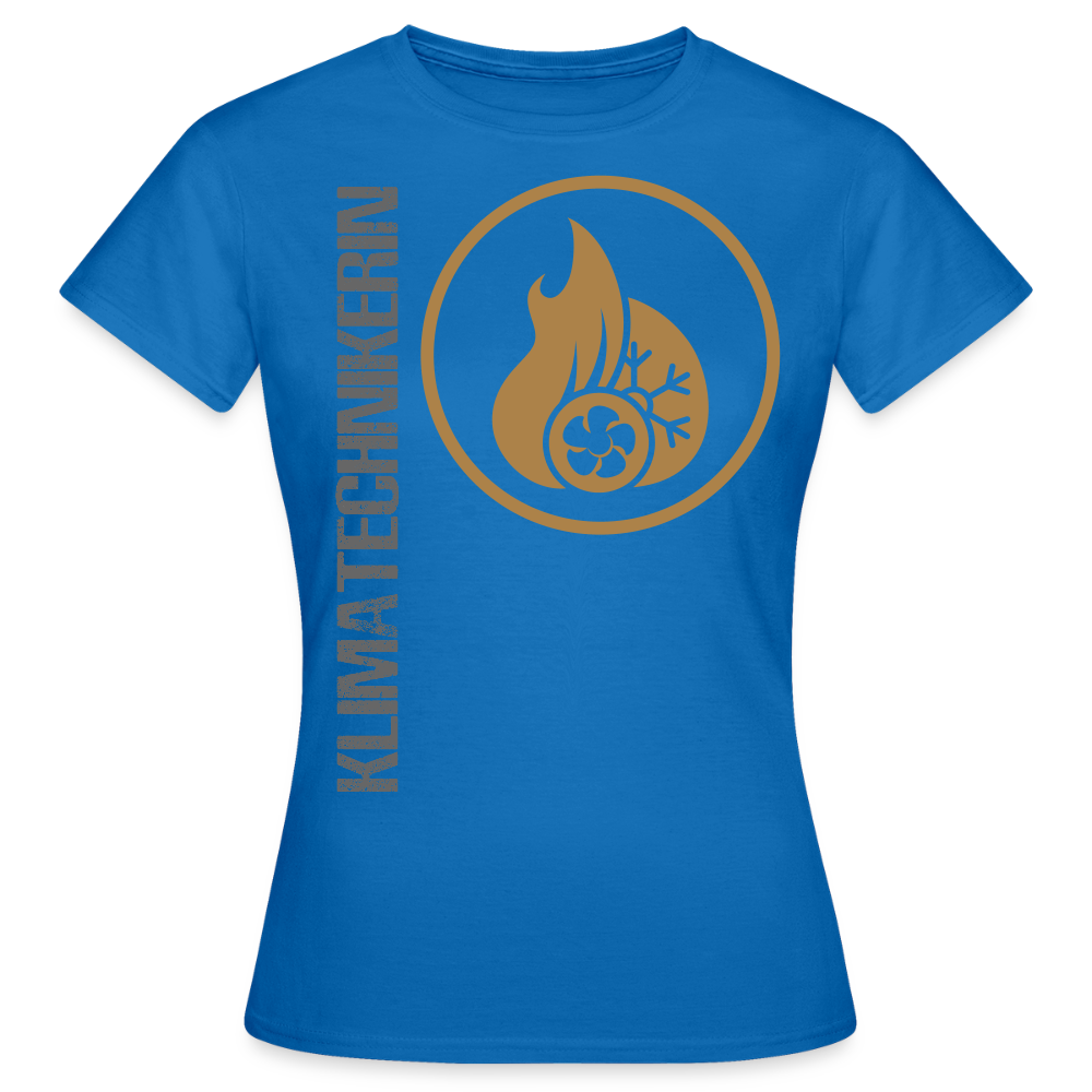 Frauen T-Shirt "Klimatechnikerin" Royalblau Frauen T-Shirt