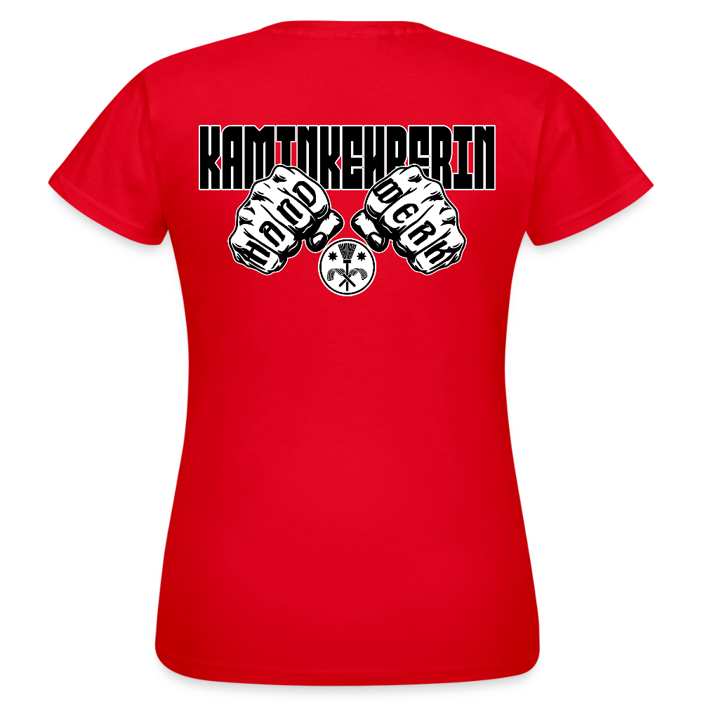Frauen T-Shirt "Kaminkehrerin" (beidseitig bedruckt) Rot Frauen T-Shirt