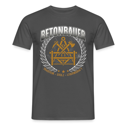Unisex Tradition Betonbauer Männer T-Shirt von Spreadconnect, zeigt ein stilvolles T-Shirt mit traditionellem Design in Grau.
