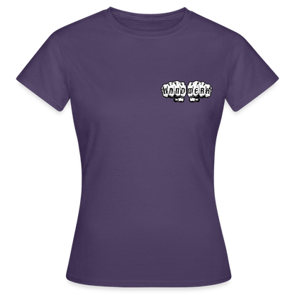 Frauen T-Shirt "Gerüstbauerin" (beidseitig bedruckt) - Dunkellila