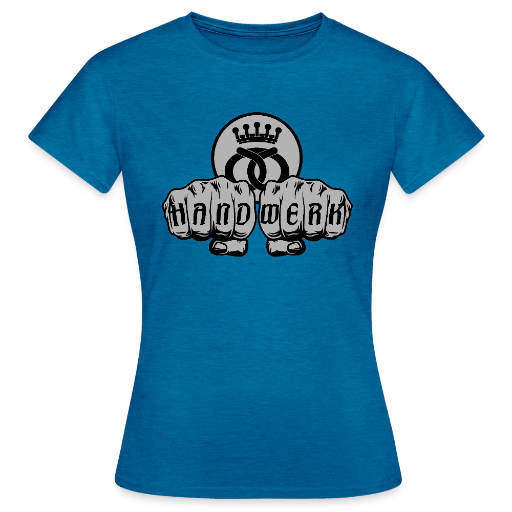 Frauen T-Shirt "Bäcker" Antikblaues Saphir meliert Frauen T-Shirt