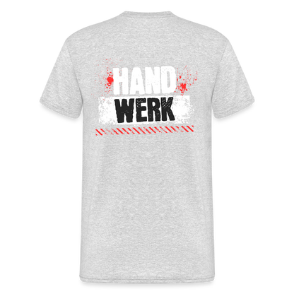 Unisex T-Shirt "Handwerk" (hinten bedruckt) Grau meliert Männer Gildan Heavy T-Shirt