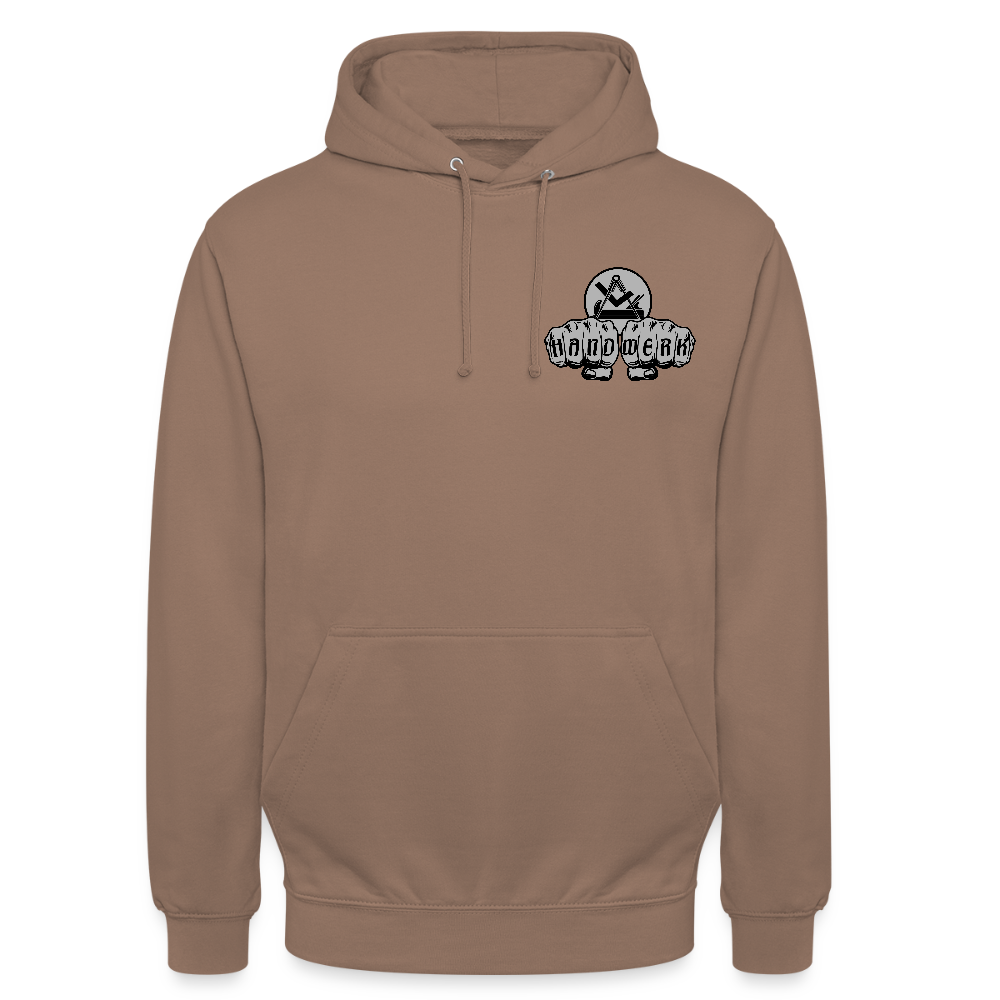 Unisex Hoodie "Schreiner/Tischler" beidseitig bedruckt Mokka Unisex Hoodie
