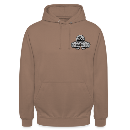 Unisex Hoodie "Schreiner/Tischler" beidseitig bedruckt Mokka Unisex Hoodie