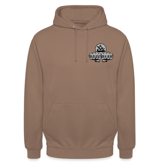 Unisex Hoodie "Schreiner/Tischler" beidseitig bedruckt Mokka Unisex Hoodie