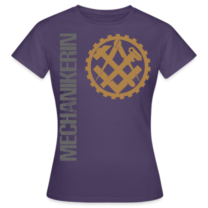 Frauen T-Shirt "Mechanikerin" Dunkellila Frauen T-Shirt