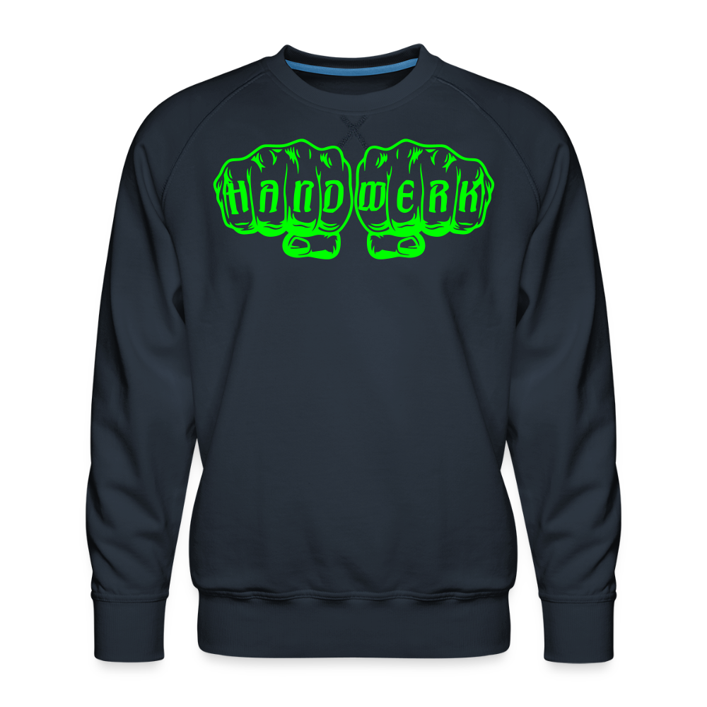 Unisex Premium Pullover "Drechsler" neongrün Navy Männer Premium Pullover