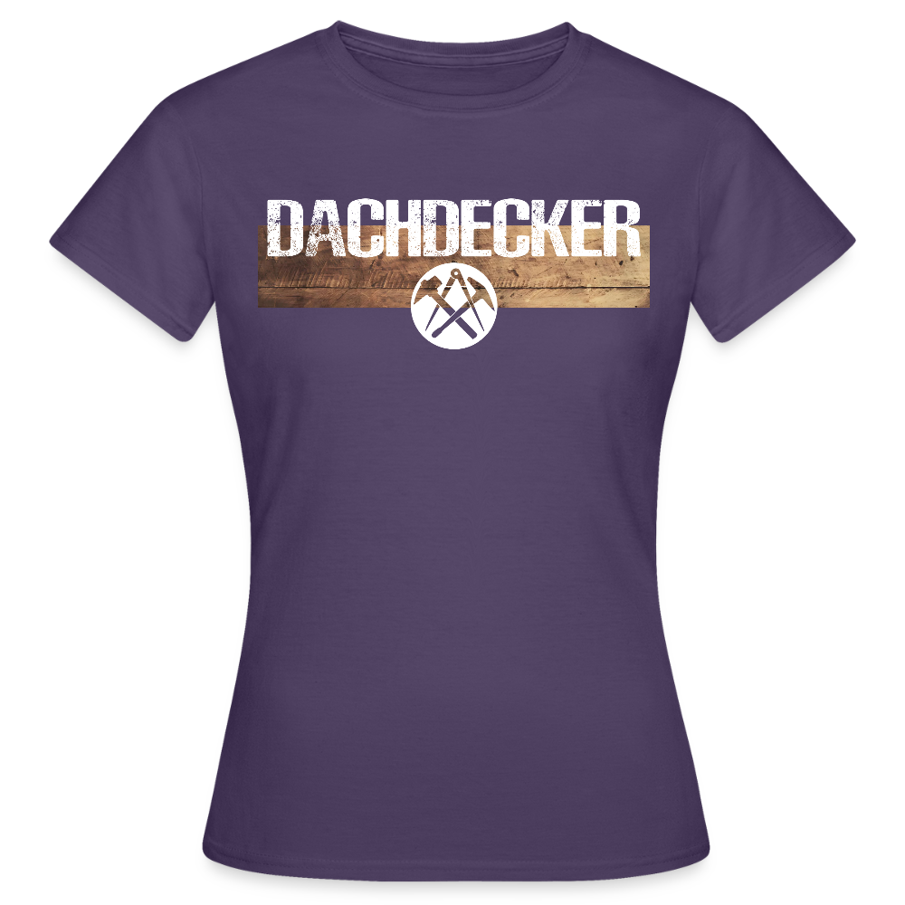 Frauen T-Shirt "Dachdecker" Dunkellila Frauen T-Shirt