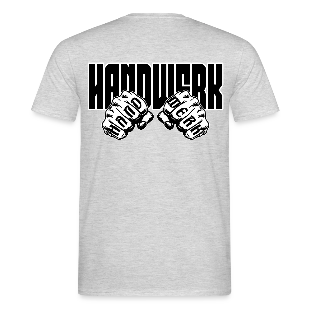 Unisex T-Shirt "Handwerk" (beidseitig bedruckt) Grau meliert Männer T-Shirt